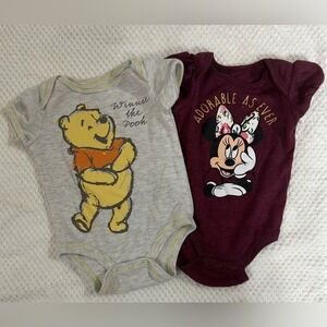 Disney Baby Bundle 0-3M Minnie Mouse‎ & Winnie the Pooh Bodysuits
